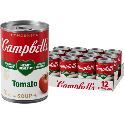 Campbells Condensed Heart Healthy Tomato Soup, 10.75 oz Can (12 Pack)