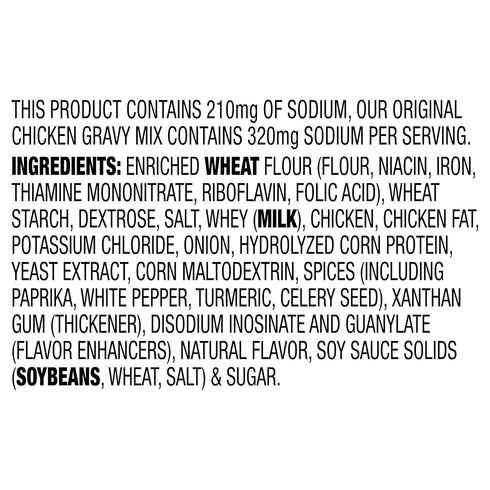 30% 0.87 oz (Pack 12) McCormick Less Sodium Chicken Gravy Mix