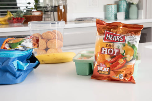 1 (Pack 36 Herr's Red Hot Potato Chips, Ounce of Bags) Crispy and Fiery Potato Chips Perfect for Snack Lovers Who Like