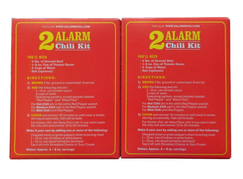 2 (2 3.3 oz Wick Fowler's Texas Style Alarm Chili Kit Boxes - each)