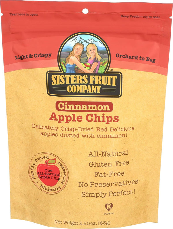 Sisters Fruit Company Apple Chips, Cinnamon Apple, All Natural, Gluten-Free, Fat-Free (Contains