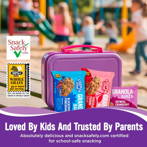 18 Pack Cooper Street Granola Bakes - Soft Baked Oats, Grain & Seeds Breakfast Granola Bars Variety - Nut & Dairy Free