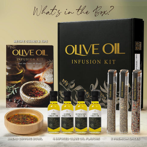 Set Pack 4 3 Set 8 Infused Olive Oil Gift Variety - Flavored Olive Oil Extra Virgin, Spice Flavorful Infusion Blends