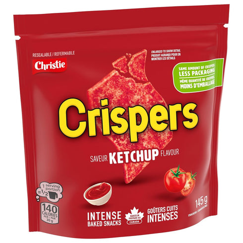 Crispers 145g/5.1 Christie Ketchup Crackers, Ounce, Bag, Imported from Canada}