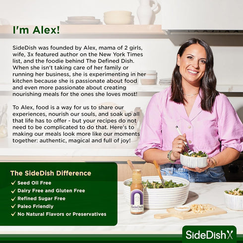 8 oz SideDish Zesty Greek Vinaigrette - Seed Oil, Dairy & Gluten Free Salad Dressing w/Avocado Oil - Refined Sugar