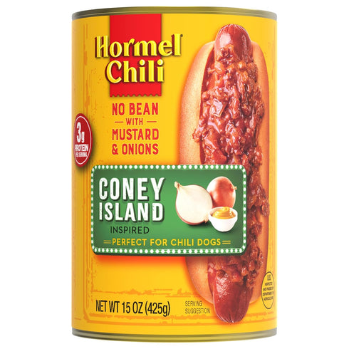 HORMEL Chili Coney Island Inspired No Bean, No Artificial Ingredients, 15 Oz,