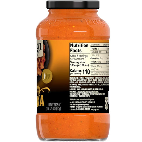 23.75 oz (6 Pack) Prego Spicy Vodka Pasta Sauce, Jar