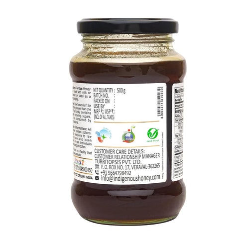 17.64 oz INDIGENOUS HONEY USDA Certified Organic Raw Wild Blossom Honey, Unfiltered Small-Batch Micro-Lot Harvest