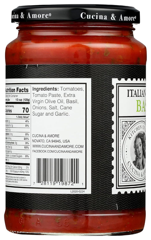 16.8 Cucina & Amore, Sauce Tomato Basil, Ounce