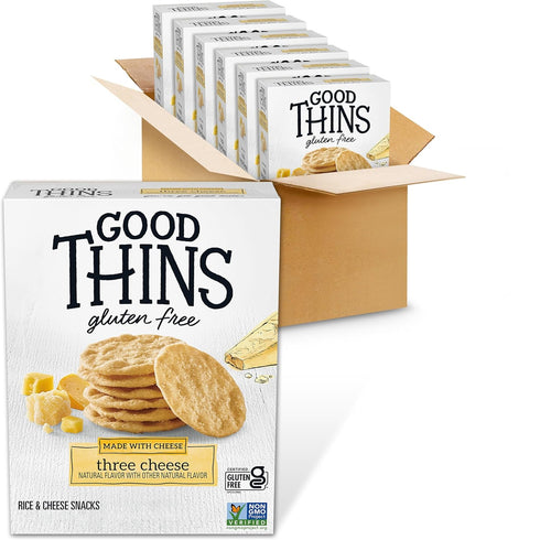 Good Thins Three Cheese Rice & Cheese Snacks Gluten Free Crackers, Bulk