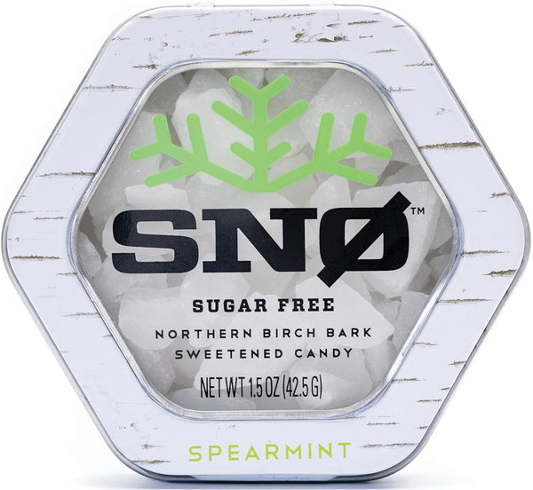 Spearmint KETO Xylitol Candy Chips - SNØ 1.5oz Tin - Sugar-Free, Low Carb, Diabetic-Friendly, Vegan & Kosher Candy