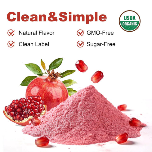 4oz (114g) Organic Pomegranate Powder, Pure Pomegranate Juice Powder, Non GMO, Gluten Free, Vegan Superfood