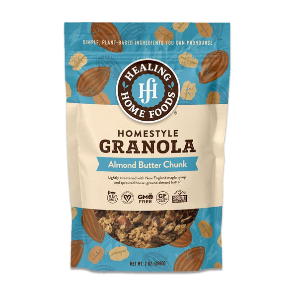 Healing Home Foods Almond Butter Chunk Protein Granola Cereal, Gluten Free, High Protein, Low Sugar