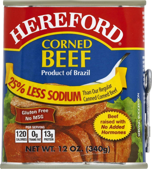 HEREFORD Corned Beef with 25% Less Sodium, 12 Ounce