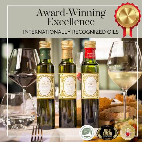 Colinas De Garzon Set 3 250 ml Premium Award Winning Extra Virgin Olive Oil Tasting Pk glass bottles Italian Blend