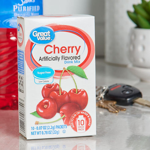 Great Value (Pack 6) Sugar Free, Low Calorie Cherry Drink Mix