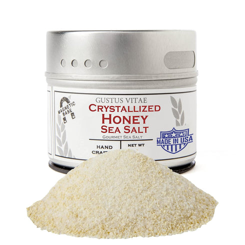 Crystallized Honey Sea Salt | Non GMO Verified | Magnetic Tin |