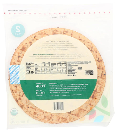 365 by Whole Foods Market 2 , Organic Rustic White Thin & Crispy Pizza Crusts, ct
