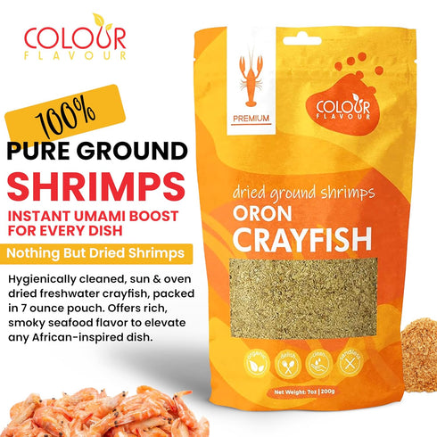 (7 (Pack 2)) Colour flavour Premium Quality Nigerian Dry Shrimp Crayfish powder Ounce