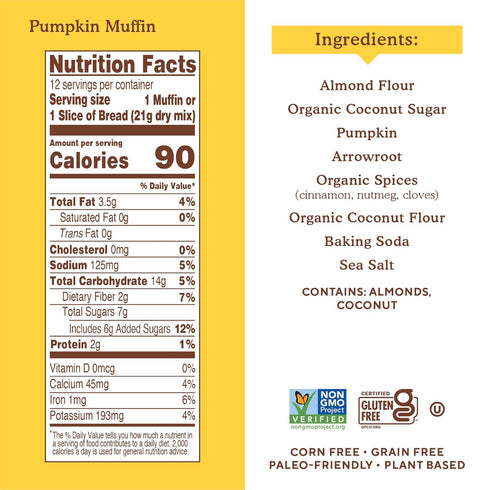 3 Count (Packaging Simple Mills Almond Flour Baking Mix, Gluten Free Pumpkin Bread Mix, Muffin pan ready, Made