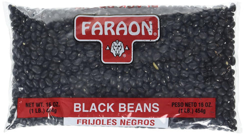 FARAON Black Beans, 1 Pound (Pack of 12)