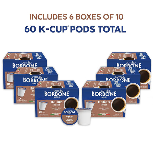 (60 Count) Caff Borbone Italian Roast Coffee Medium Dark Roast, Arabica & Robusta Blend, Roasted in Italy for a Bold