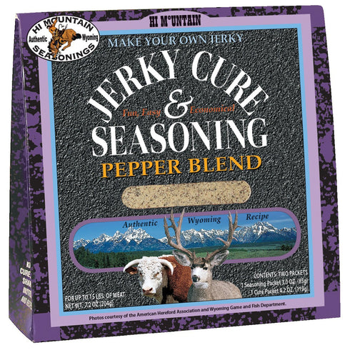 15 lbs. (1 Hi Mountain Jerky Seasoning and Cure Kit | PEPPER BLEND | Beef Jerky Seasoning | Perfect for Beef, Venison