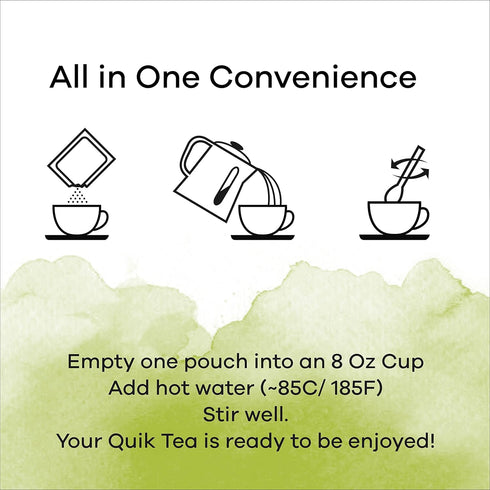 QuikTea Lemongrass Chai Tea Latte - 10 Count Instant Herbal Blend, Caffeine-Light, Just Add Hot Water