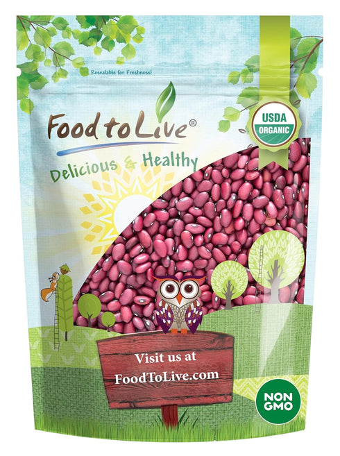 Food to Live Organic Small Red Chili Beans, 1 Pound - Non-GMO,
