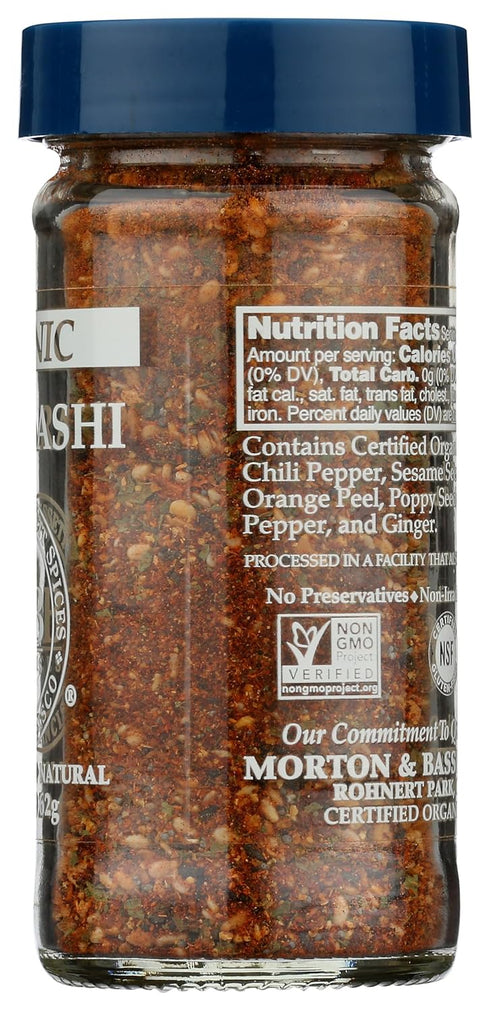 Bassett 2.2 oz Morton & Organic Togarashi | Japanese Spice Blend for Rice, Seafood & Stir-Fries | Gluten Free, Salt
