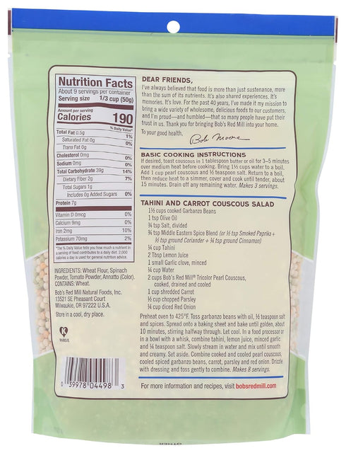 16 Oz (Pack 4) Bob's Red Mill Tri-Color Pearl Couscous