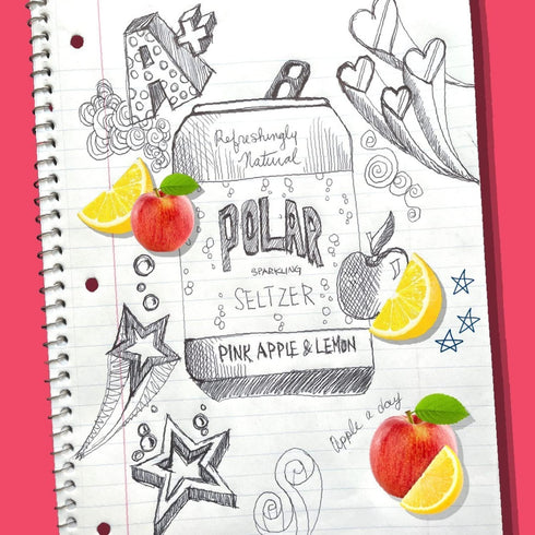 POLAR 12 oz 12 pack Seltzer Water, Pink Apple & Lemon, fl cans