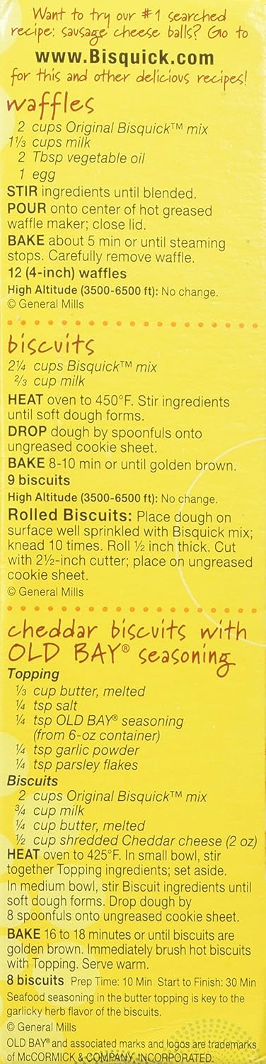 30 20 oz Betty Crocker Bisquick Pancake and Baking Mix, Original, Makes About Pancakes