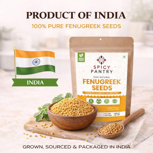 4 oz SPICY PANTRY Fenugreek Seeds Non-GMO, Gluten Free, Whole Methi Seeds Raw Fenugreek for Cooking, Sprouting, Methi