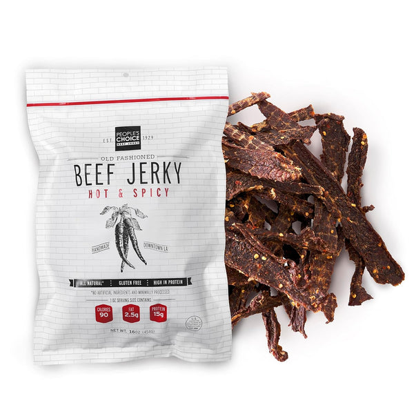 Peoples Choice Beef Jerky Old Fashioned Hot & Spicy Sugar Free, Zero
