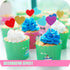 GUCUJI Cupcake Toppers 30Pcs Set, Funny Heart Glitter Mini Birthday Cake Decorations for Party Accessories