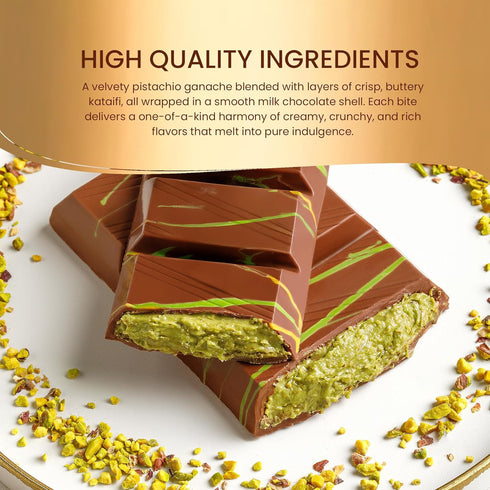 3.36 Oz (Pack 1), Beyoglu Dubaco Dubai Chocolate Bar Pistachio of Luxury & Premium Dubai Milk Chocolate Bar Filled