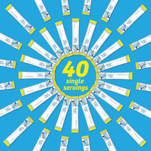 Pack, 40 Packets, Pack, On-The-Go,(Pack 1) Wyler's Light Lemonade Variety ct Singles to Go Powder Water Drink Mix
