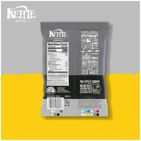 2 Oz Kettle Brand Potato Chips, Krinkle Cut, Salt & Fresh Ground Pepper Kettle Chips