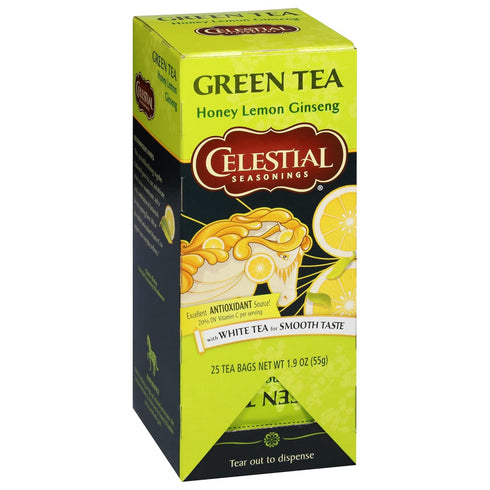 25 Celestial Seasonings Honey Lemon Ginseng Green Tea Tea Bags