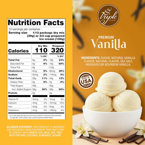 5 2 (1 Pack, Triple Scoop - Premium Vanilla Ice Cream Mix For Ice Cream Maker. Simple, Easy, Delicious. From Gourmet