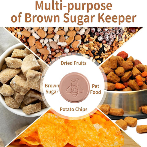 USEDGDIG 2 PCS Terracotta Brown Sugar Keeper, Brown Sugar Container Disc,Sugar Saver and Softener Alternative in Sugar