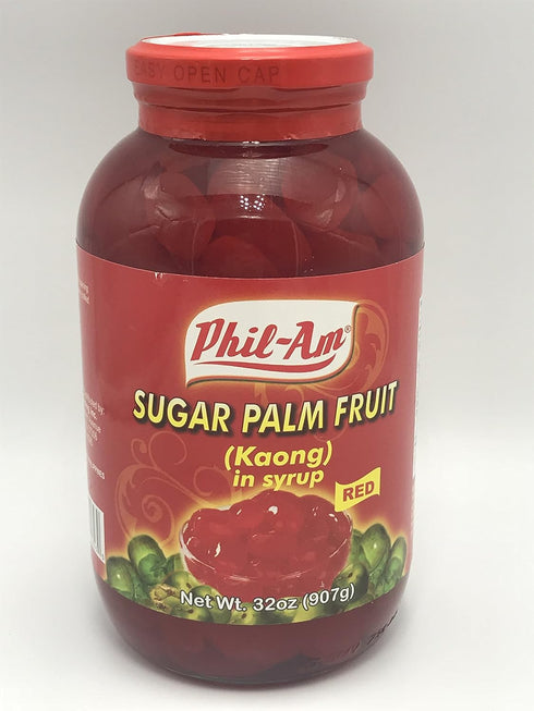 Phil-Am Sugar Palm Fruit in Syrup Red (Kaong Red) (2 pack)
