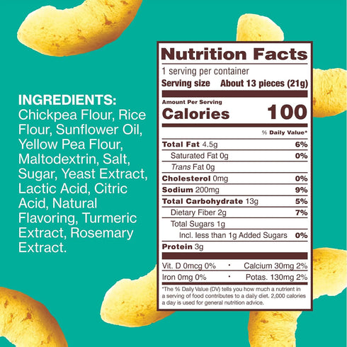 0.75 (Pack 18), 3g 2g Hippeas Chickpea Puffs, Flavor Blast: White Cheddar Explosion, Ounce of Protein, Fiber, Vegan