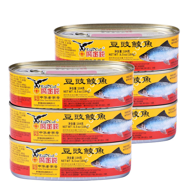 Eagle-Coin 6 Pack Dace (Fried & Whole) w/Salted Black Bean in Oil