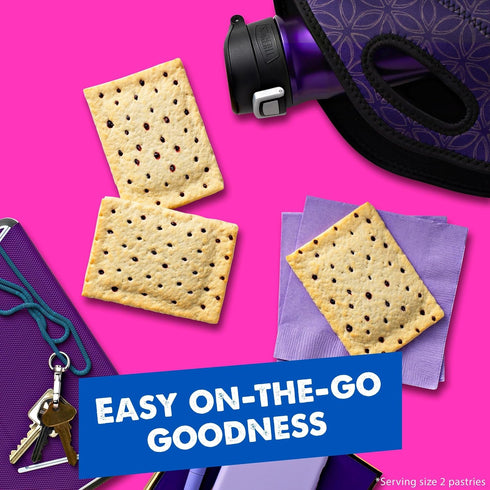10.15lb (96 Count) Pop-Tarts Toaster Pastries, Breakfast Food and Kids Snacks, Unfrosted Blueberry, Case