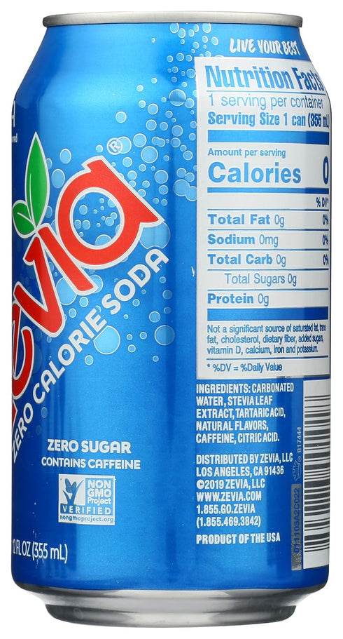 4x6/12 OZ) Zevia Natural Cola Diet Soda (