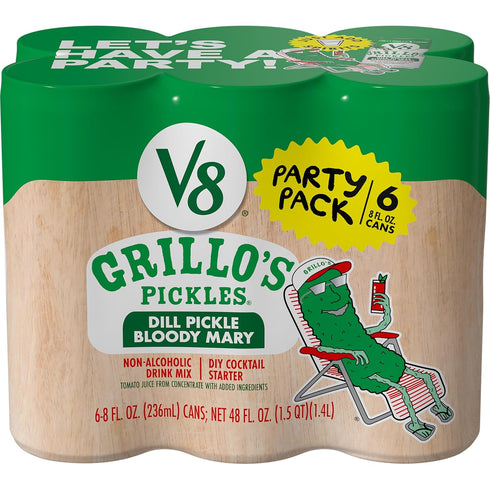 V8 Grillo's Pickles Dill Pickle Bloody Mary Mix, 8 fl oz Can