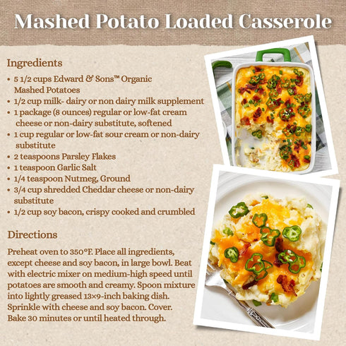 3.5 Oz (Pack 6) Edward & Sons Organic Homestyle Mashed Potatoes - Instant Mashed Potatoes, Instant Potatoes, Organic