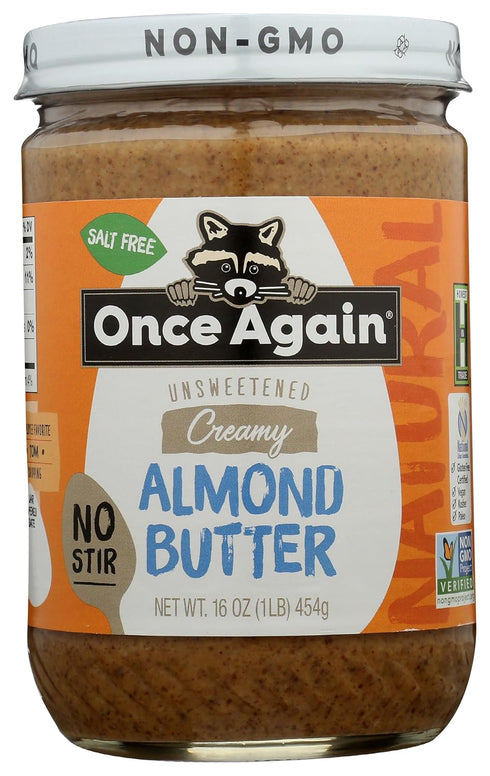 Once Again Natural Creamy Almond Butter, 16oz - American Classic, No Stir